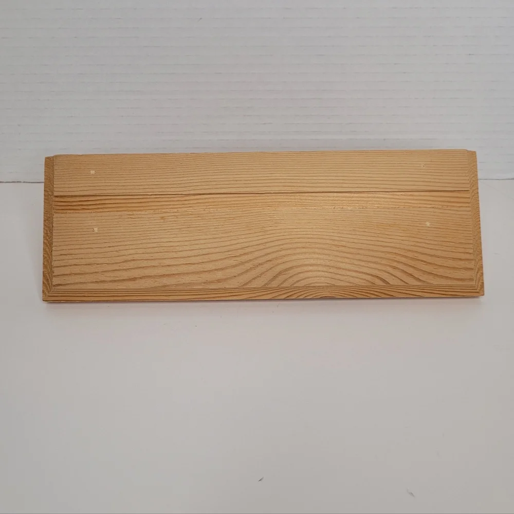 Wood Two Hook Wall Shelf with Plate Groove Unfinished NWOT